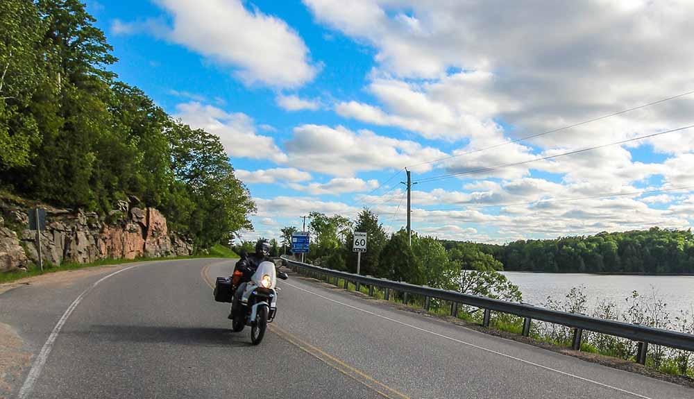 A motorcycle on the road.