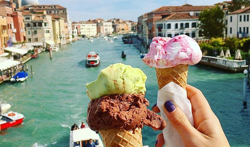 Ice cream in venice, italy.