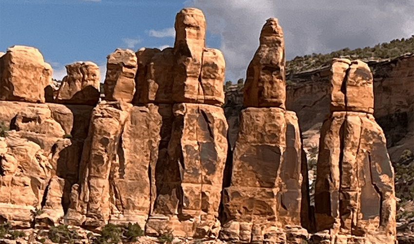 A group of rock formations in the desert.