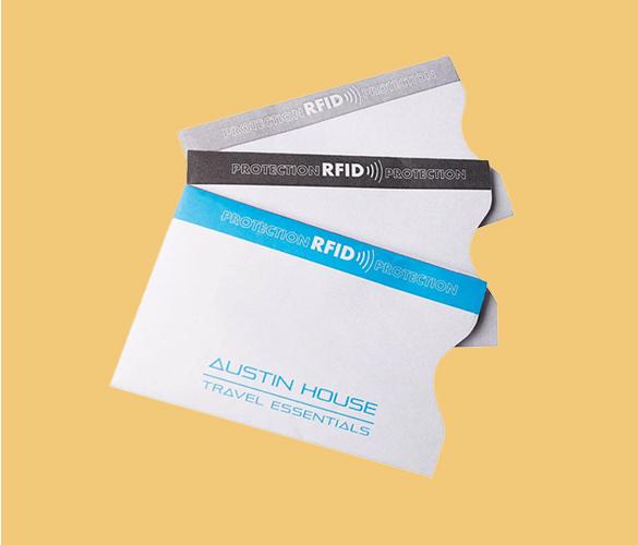 Three rfid cards on a yellow background.