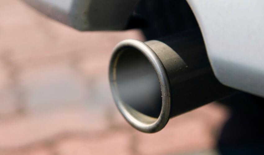 A close up of a exhaust pipe.