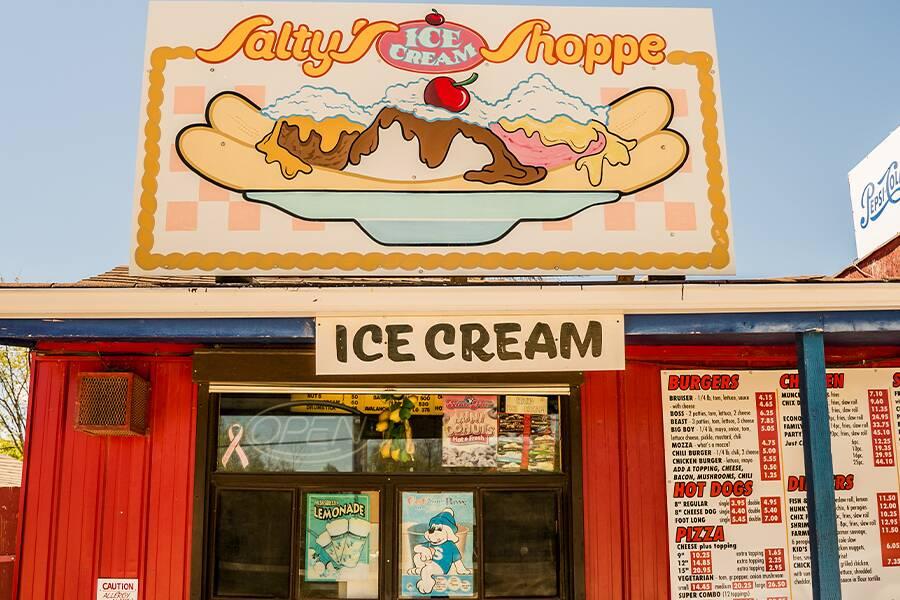 Salty snappy's ice cream shop.