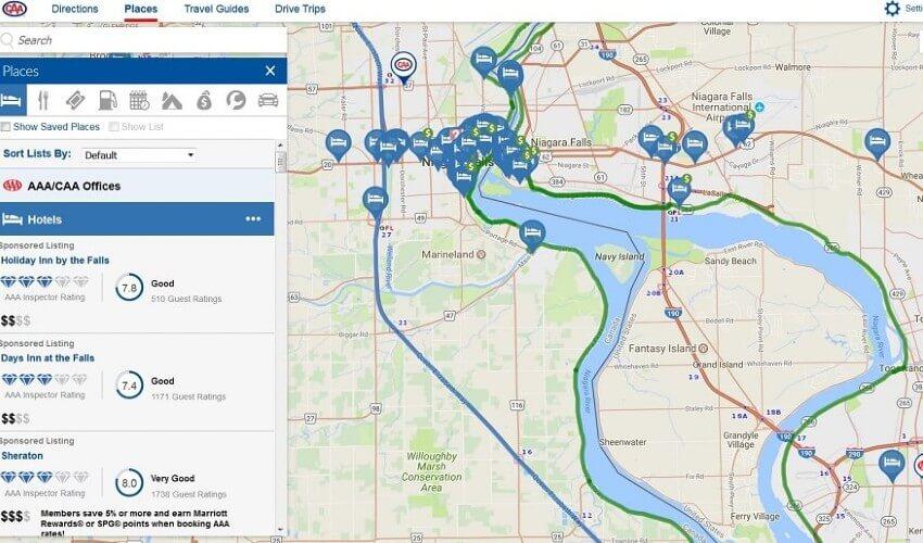 A screen shot of a map showing a map of a city.