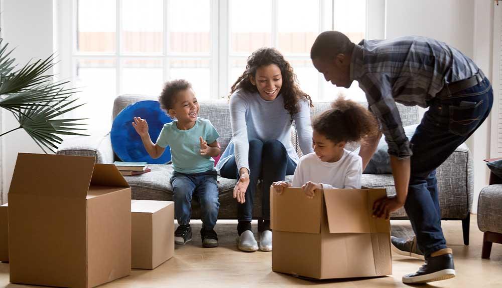 A family is moving into a new home.